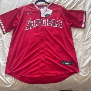 Nike Red Angels Button-Up Jersey